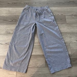 Athleta Light Blue Farralon Heathered Wide Leg Pants Size 0 Drawstring w Pockets